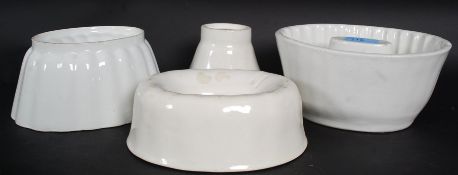 A collection of ceramic jelly moulds to include Copeland and 2 others unmarked