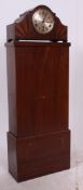 A 1930's mahogany upright pedestal plinth / clock plinth or bust plinth of square form with shaped