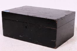 A Victorian oak sailors diddy box having compartment interior with hinged top,