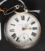 An antique hallmarked silver cased pocket watch,