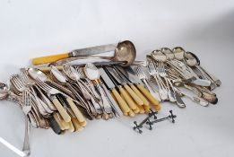 A large quantity of assorted flatware cutlery, cased.
