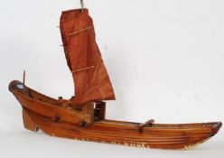 A 20th century scratch built model of a junk ship / boat.