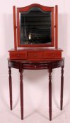 A 20th century Chinese style hardwood console table together with a large contemporary pine toilet