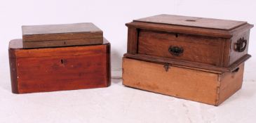 A collection of vintage boxes to include a cutlery canten, bible box etc ( 4 total ).