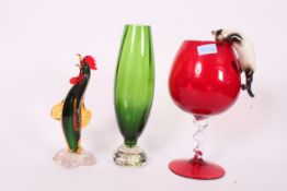A collection of studio glass to include Murano,