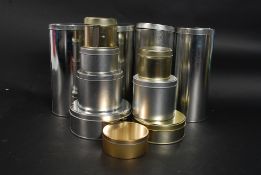 A collection of Industrial style plain canister / tins - ideal kitchen tins etc all in varying