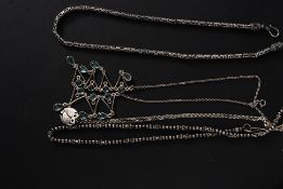 2 ladies heavy set asiatic silver necklaces  to include ball linked and a curb  lined large heavy