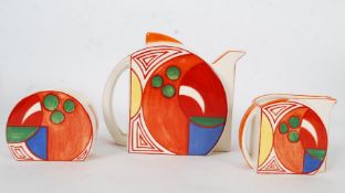 Wedgwood china Clarice Cliff design reproduction Bizarre Series centenary Stamford design tea set