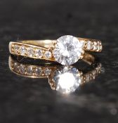 A 9ct gold a CZ ladies dress ring,