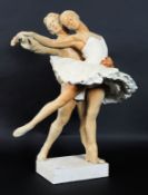 AWLSON, WALTER; Ballet - an original limited edition slip cast ceramic figure of two ballet dancers.