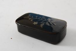 A 19th cenutry papier mache snuff box wi