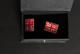 A pair of 925 white metal and silver ena