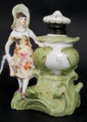 A 19th century German porcelain inkwell