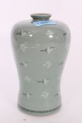 A Korean celadon green glaze vase of bul
