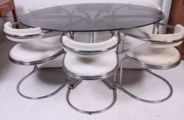 A 1970's retro large chrome and glass ov