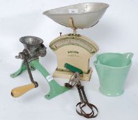 A vintage Slaters kitchen scales along w