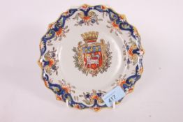 A hand painted Rouen china / stoneware a