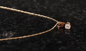 A 14ct gold ladies fine diamond necklace