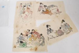 A collection of 4 19th century Japanese