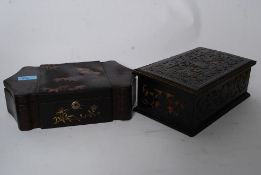 A decorative fret pierced jewellery box