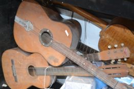 A collection of 5 acoustic guitars to in