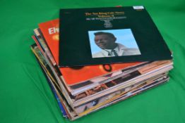 A collection of vinyl records to include