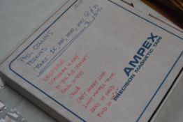 An original 1982 Phil Collins record studio master tape box (empty) with notation to front for