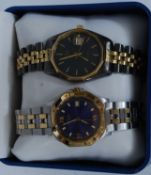 Two Rotary quartz movement gentleman's wrist watches one of which is cased