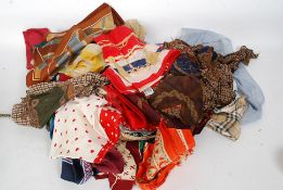 A quantity of vintage ladies silk scarves and others scarves / shawls to include Jacqmar and others