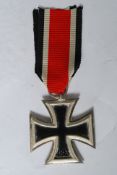 A German Nazi WWII Second World War Iron Cross, 2nd class, with ribbon. Dated 1813 & 1939.