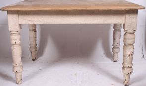 A 19th century pine shabby chic country dining / scullery table.