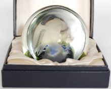 A 20th century Caithness Peregrine Falcon being signed with the box and certificate H 12cm