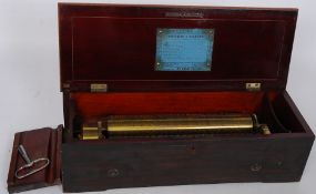 A fabulous antique Nicole Freres musical box , mid 19th century, barrel 272mm playing 6 named airs,