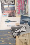 A collection of original vintage concorde memorabilia, photographs, manuals etc.