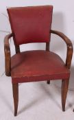 A pair of 1930's Art Deco beech wood / bentwood bridge chairs.