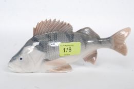 A Royal Copenhagen porcelain figurine of a Perch / Fish being stamped to the base.
