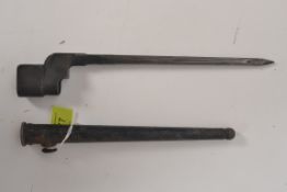 A 20th century British Military Army issue Enfield rifle ' pig sticker ' bayonet complete with the