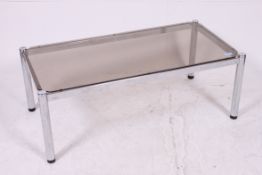 A vintage 1970's retro 20thcentury chrome and mirror glass retro rectangular coffee / occasional