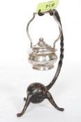 A silver hallmarked novelty cigar table lighter in the form of a cauldron,