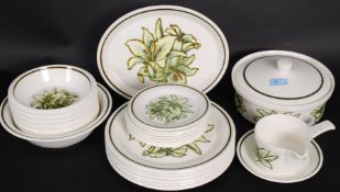 A retro 20th century Palissy part dinner service in the orchid pattern comprising dinner plates,