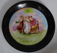 A 19th century Angelica Kaufmann cabinet plate having handpainted scene of the three graces.