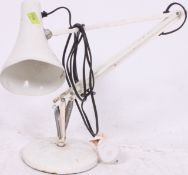 A vintage retro Herbert Terry Industrial desk anglepoise lamp, in white,