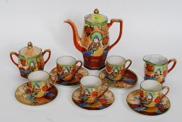 A Japanese coffee service consisting of pot, cans,