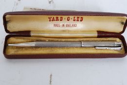 A silver hallmarked Yard-O-Led propelling pencil complete with the original case