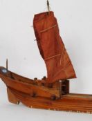 A 20th century scratch built model of a junk ship / boat.