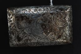 A silver hallmarked rococo chased stamp holder / case by WM Hayes, Birmingham 1898,