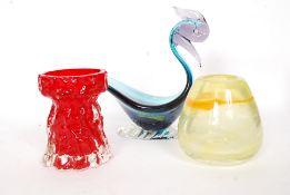 A collection of studio art glass to include;