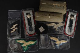 A collection of WWII Second World War Nazi Third Reich uniform epaulette's / patches.