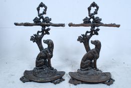 A fabulous pair of cast iron stick stands in the manner of Coalbrookdale.
