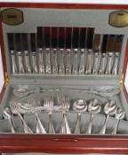 A contemporary (appears unused) Viners canteen of cutlery, within the original wooden display box.